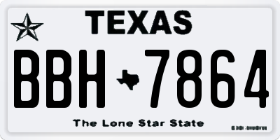 TX license plate BBH7864
