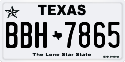 TX license plate BBH7865