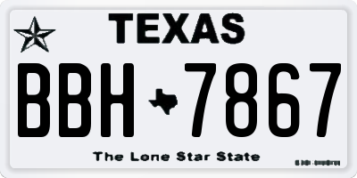 TX license plate BBH7867