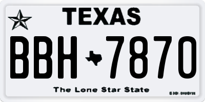 TX license plate BBH7870