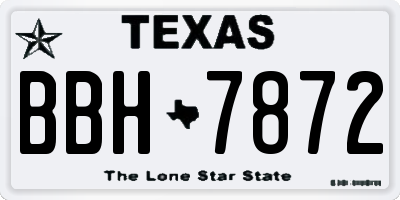 TX license plate BBH7872