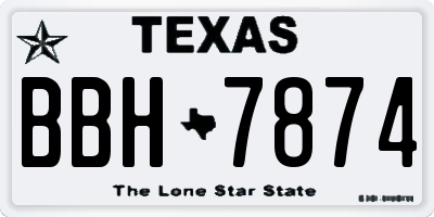 TX license plate BBH7874