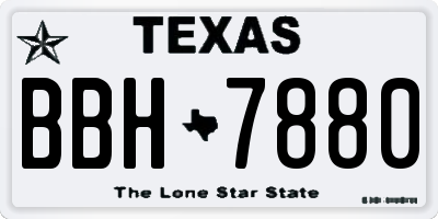 TX license plate BBH7880