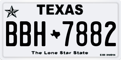 TX license plate BBH7882