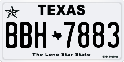 TX license plate BBH7883