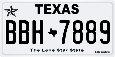 TX license plate BBH7889