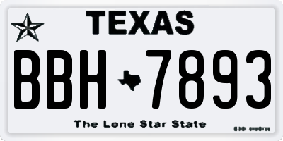 TX license plate BBH7893
