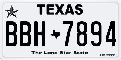TX license plate BBH7894
