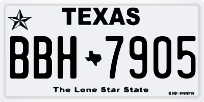 TX license plate BBH7905