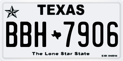 TX license plate BBH7906