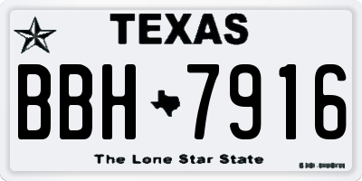 TX license plate BBH7916