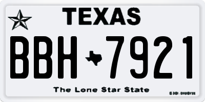 TX license plate BBH7921