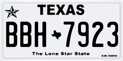 TX license plate BBH7923
