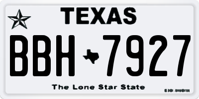 TX license plate BBH7927