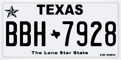 TX license plate BBH7928