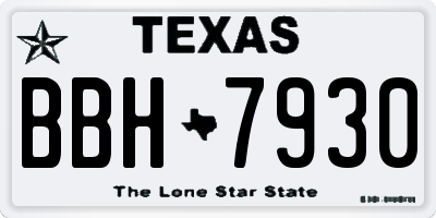 TX license plate BBH7930