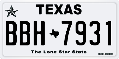 TX license plate BBH7931