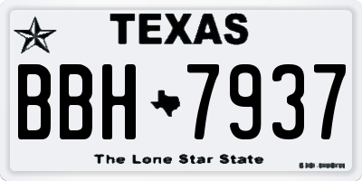 TX license plate BBH7937