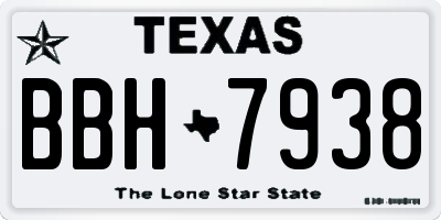 TX license plate BBH7938