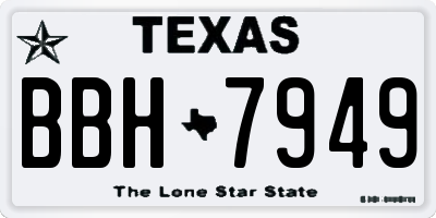TX license plate BBH7949