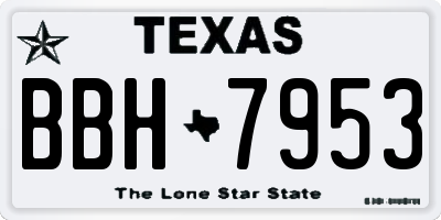 TX license plate BBH7953