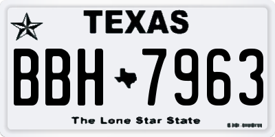 TX license plate BBH7963