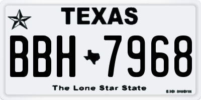 TX license plate BBH7968