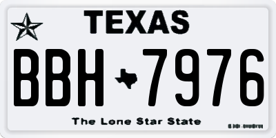 TX license plate BBH7976