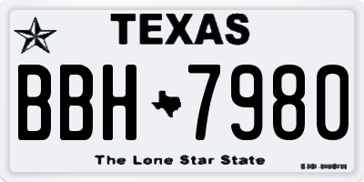 TX license plate BBH7980