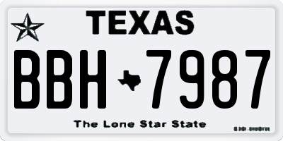 TX license plate BBH7987
