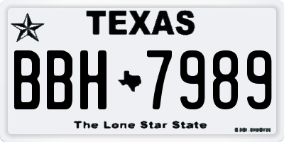 TX license plate BBH7989