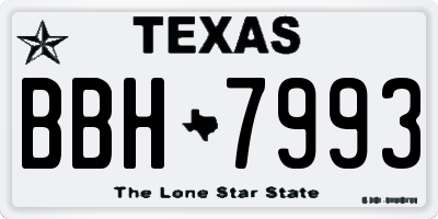 TX license plate BBH7993