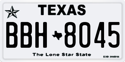 TX license plate BBH8045