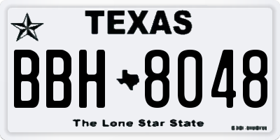 TX license plate BBH8048