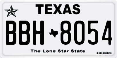 TX license plate BBH8054