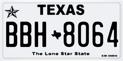 TX license plate BBH8064