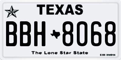 TX license plate BBH8068