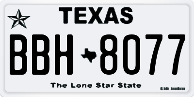 TX license plate BBH8077