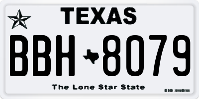 TX license plate BBH8079