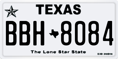 TX license plate BBH8084