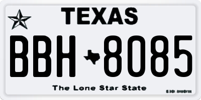 TX license plate BBH8085