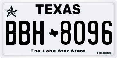 TX license plate BBH8096