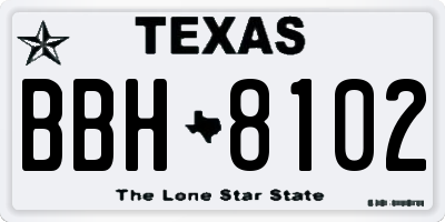 TX license plate BBH8102
