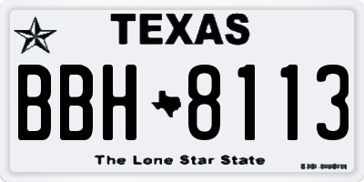 TX license plate BBH8113