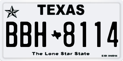 TX license plate BBH8114