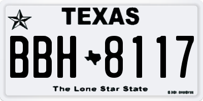 TX license plate BBH8117