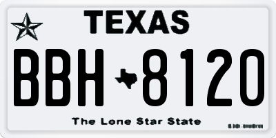 TX license plate BBH8120