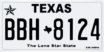TX license plate BBH8124
