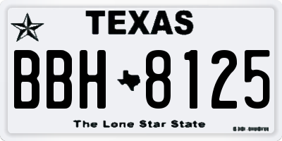 TX license plate BBH8125