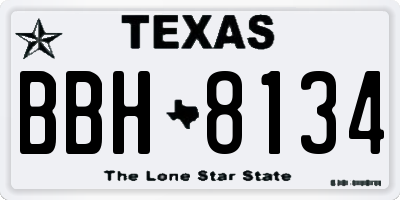 TX license plate BBH8134